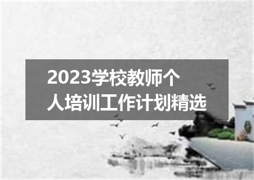 2023学校教师个人培训工作计划精选