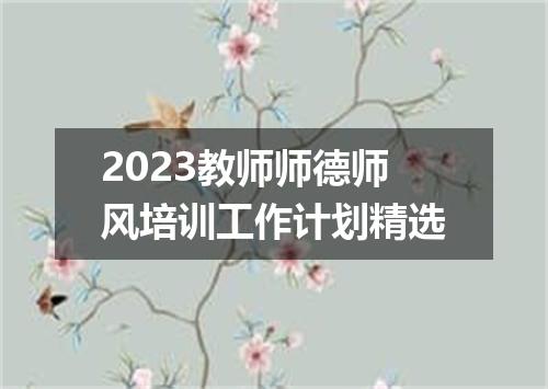 2023教师师德师风培训工作计划精选