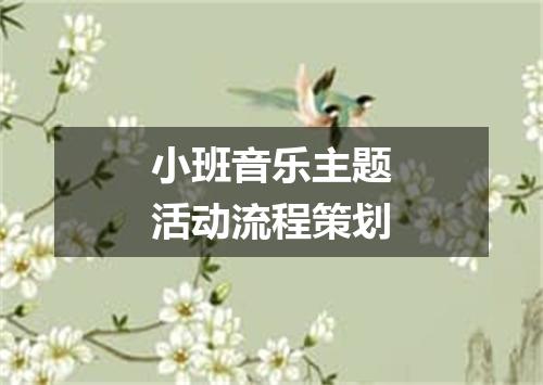 小班音乐主题活动流程策划