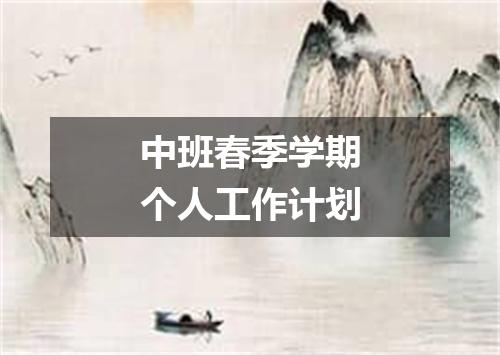 中班春季学期个人工作计划