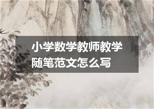 小学数学教师教学随笔范文怎么写