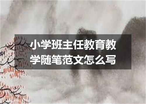 小学班主任教育教学随笔范文怎么写
