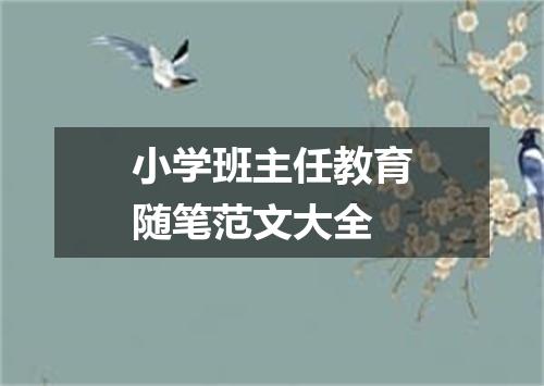 小学班主任教育随笔范文大全