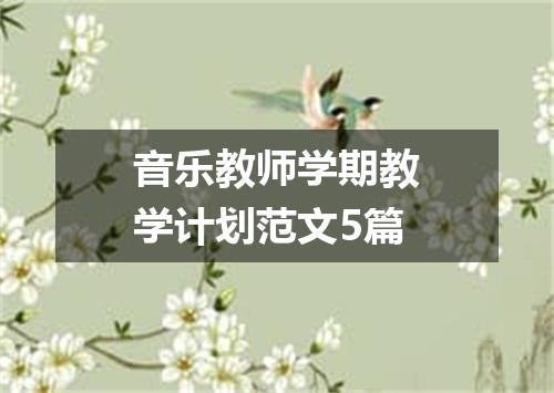 音乐教师学期教学计划范文5篇