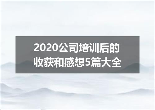 2020公司培训后的收获和感想5篇大全