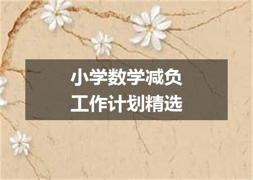 小学数学减负工作计划精选