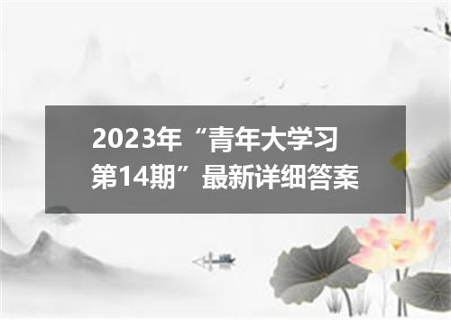 2023年“青年大学习第14期”最新详细答案