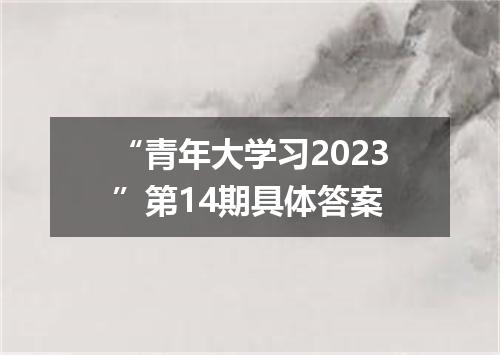 “青年大学习2023”第14期具体答案