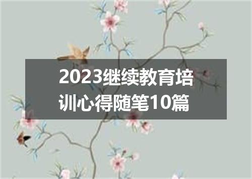 2023继续教育培训心得随笔10篇