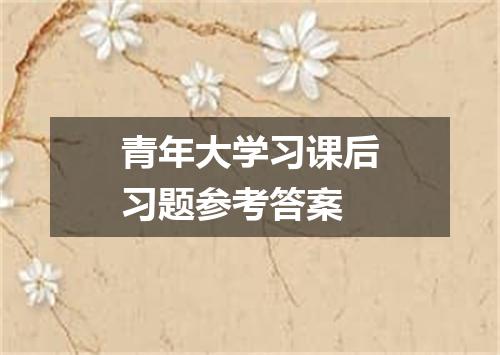 青年大学习课后习题参考答案