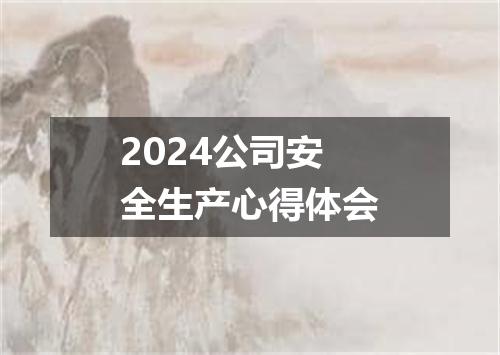 2024公司安全生产心得体会
