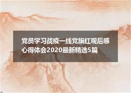 党员学习战疫一线党旗红观后感心得体会2020最新精选5篇