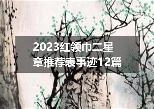 2023红领巾二星章推荐表事迹12篇