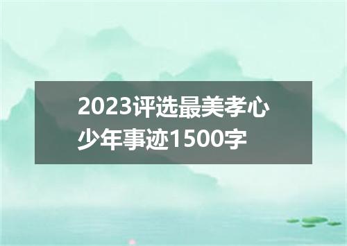2023评选最美孝心少年事迹1500字