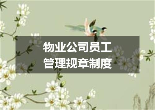 物业公司员工管理规章制度