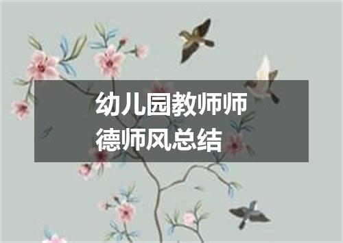 幼儿园教师师德师风总结