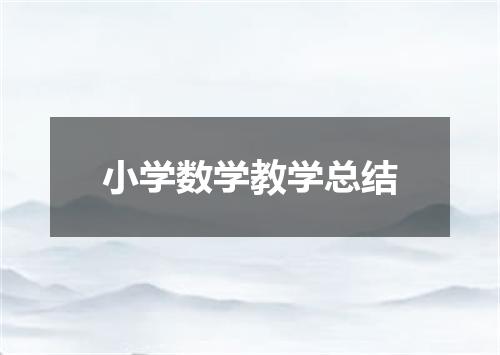 小学数学教学总结