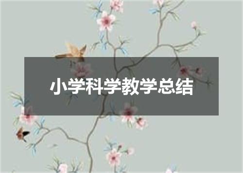 小学科学教学总结