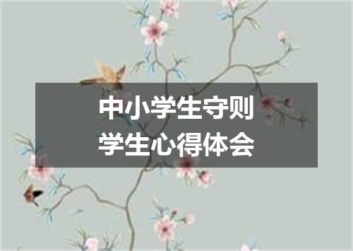 中小学生守则学生心得体会