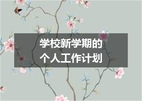 学校新学期的个人工作计划