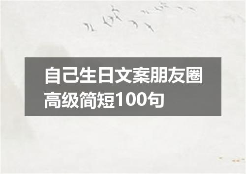 自己生日文案朋友圈高级简短100句