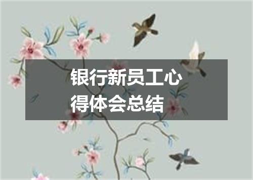 银行新员工心得体会总结