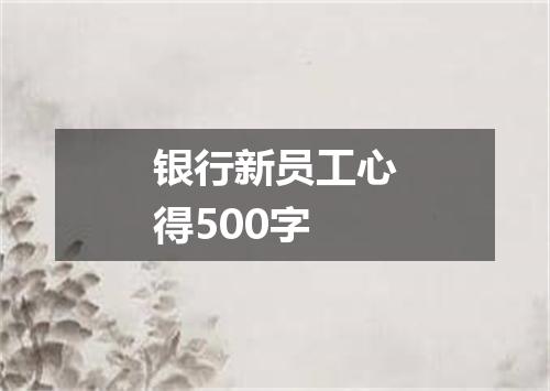 银行新员工心得500字