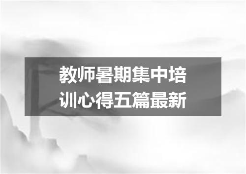 教师暑期集中培训心得五篇最新