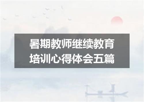 暑期教师继续教育培训心得体会五篇