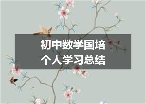 初中数学国培个人学习总结