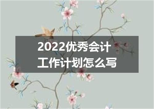 2022优秀会计工作计划怎么写