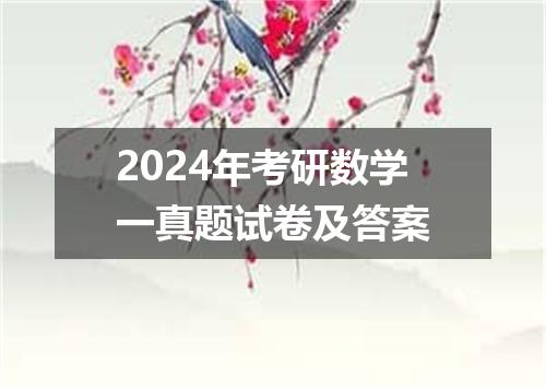 2024年考研数学一真题试卷及答案