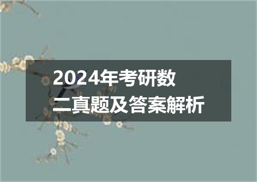 2024年考研数二真题及答案解析