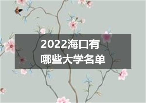 2022海口有哪些大学名单