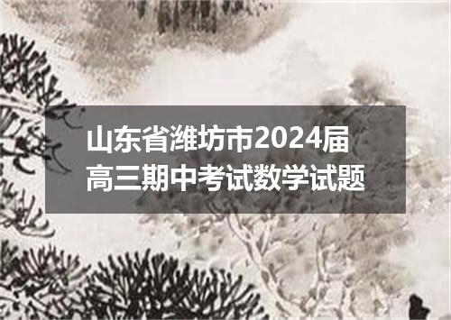 山东省潍坊市2024届高三期中考试数学试题