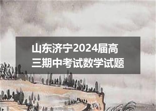 山东济宁2024届高三期中考试数学试题