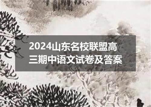 2024山东名校联盟高三期中语文试卷及答案