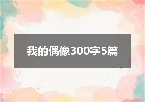 我的偶像300字5篇