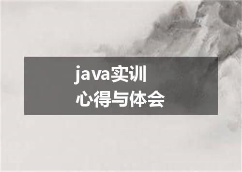 java实训心得与体会