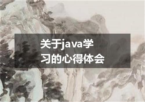 关于java学习的心得体会