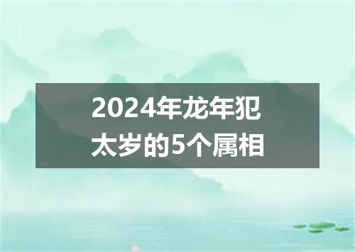 2024年龙年犯太岁的5个属相