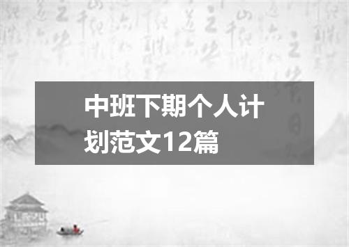 中班下期个人计划范文12篇