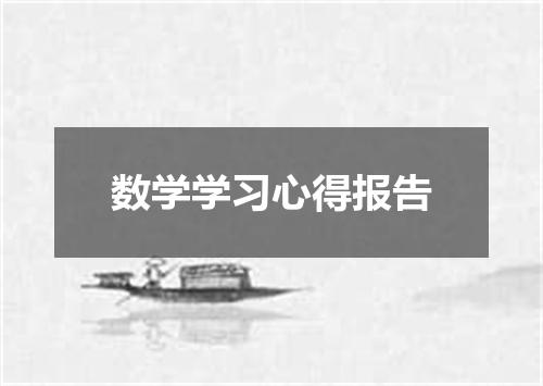 数学学习心得报告