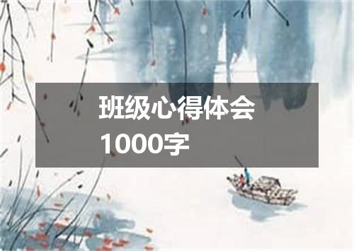班级心得体会1000字