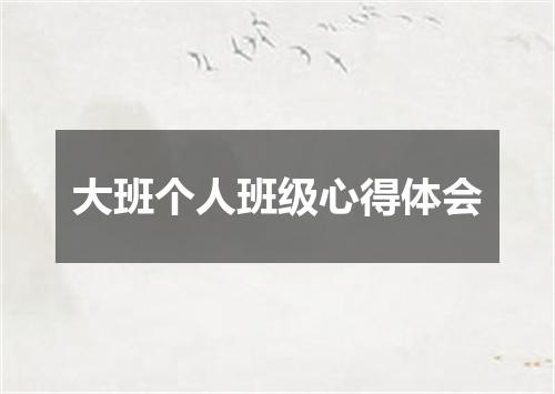 大班个人班级心得体会
