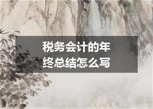 税务会计的年终总结怎么写
