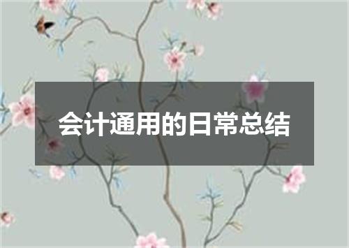 会计通用的日常总结