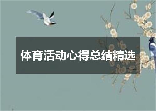 体育活动心得总结精选