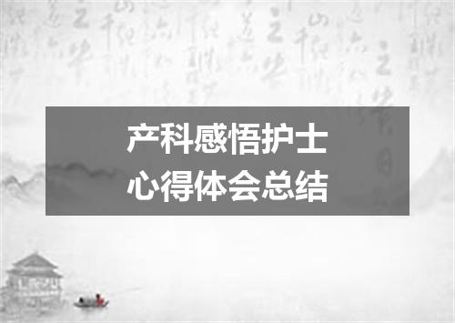 产科感悟护士心得体会总结
