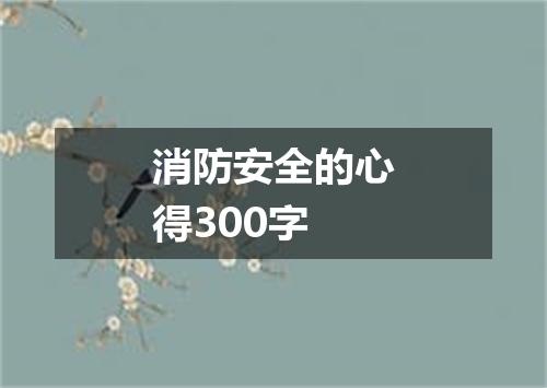 消防安全的心得300字
